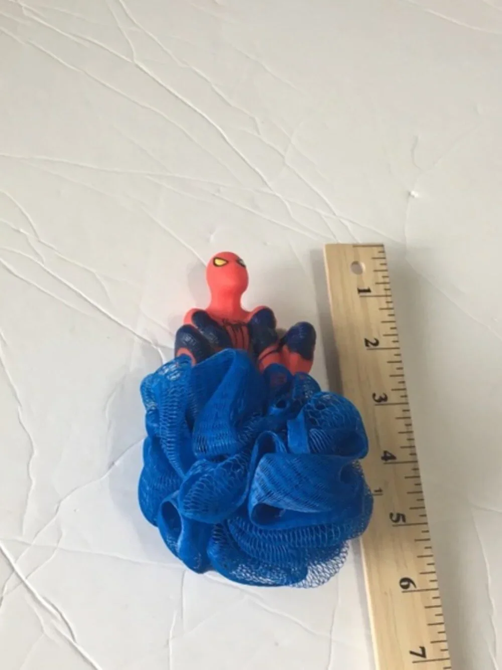 Spiderman Red & Blue Kids Bath Toy with Mesh Scrubber